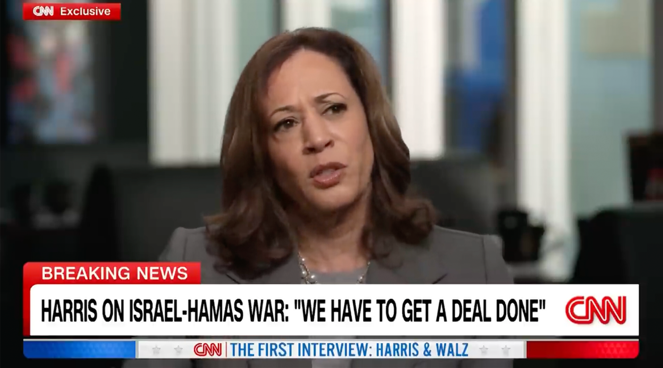 What Kamala Harris said about Israel and the war in Gaza in her CNN interview with Tim Walz