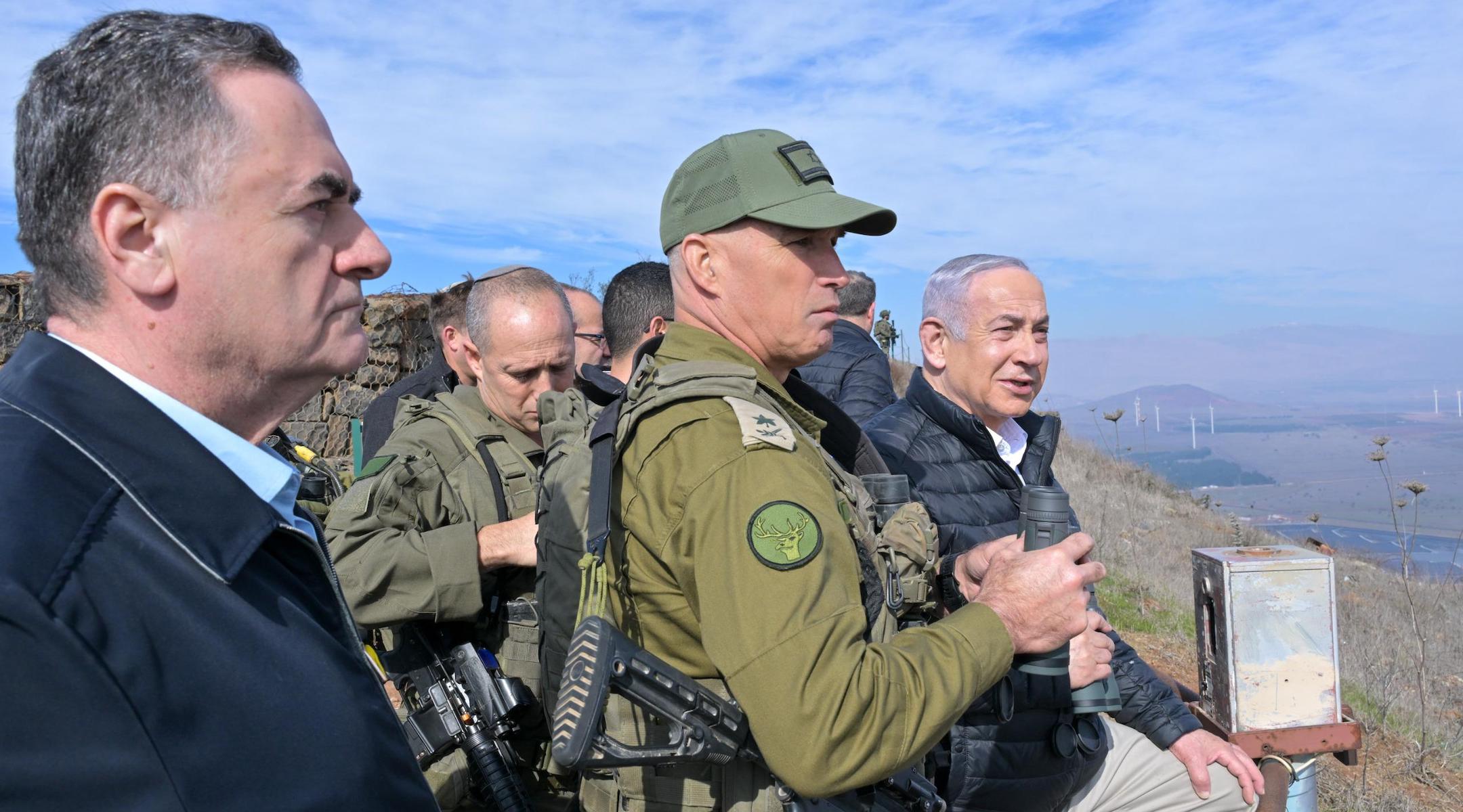 Netanyahu visits IDF soldiers in Syria as rebel leaders call for Israelis to exit