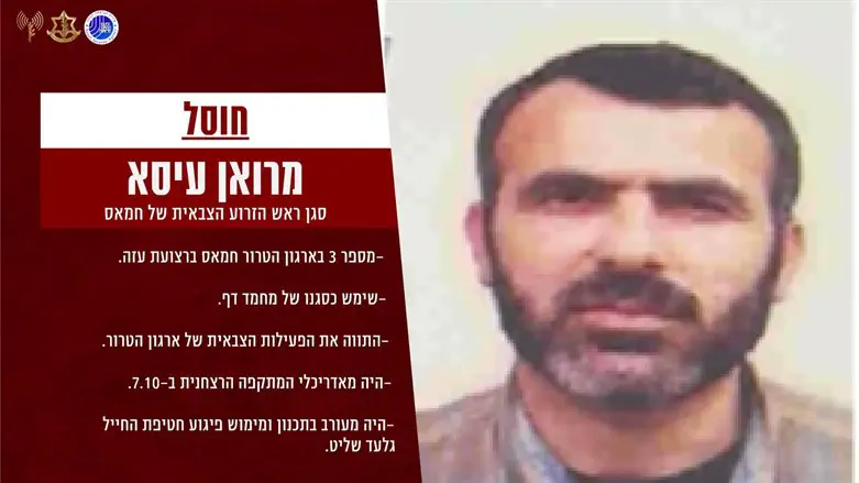 New details from elimination of Marwan Issa, deputy commander of Hamas' military wing