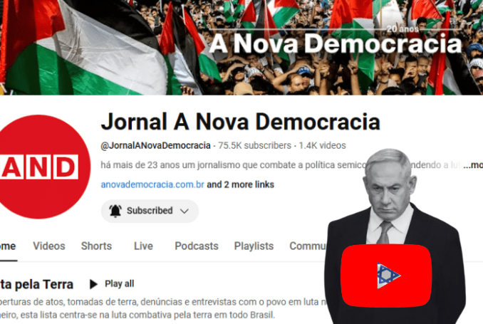 Censorship against Pro-Palestinian Voices – Youtube Bans A Nova Democracia Channel