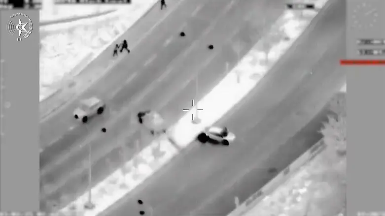 Watch: Police chase and arrest illegal infiltrator who stole car from Tel Aviv