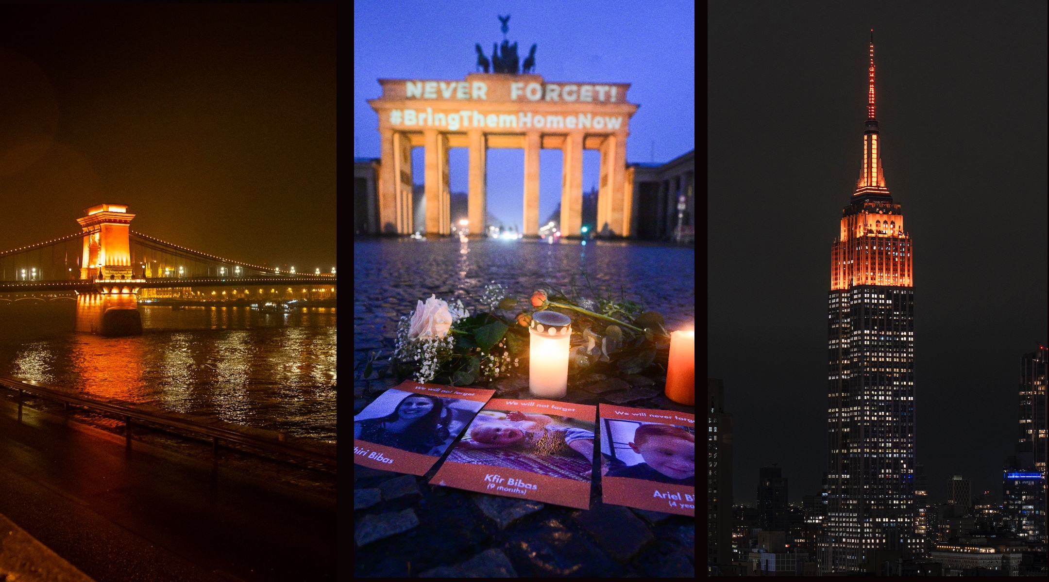 Empire State Building, Brandenburg Gate lit in orange to honor slain Bibas family