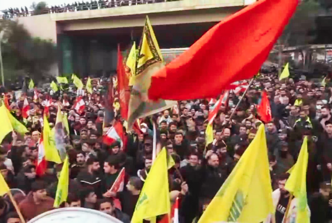 Hezbollah Leads Mass Sit-In against Israeli Violations, American Influence