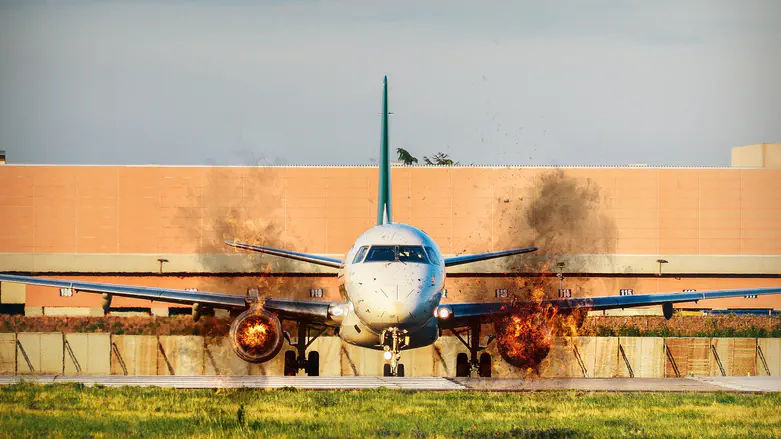 Passengers stand on wing of American Airlines plane after engine catches fire