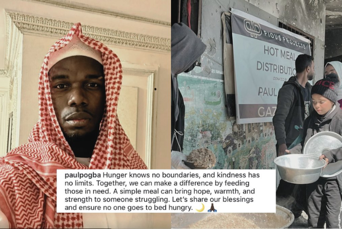 Pogba Supports Gaza Residents with Food Meals during Ramadan