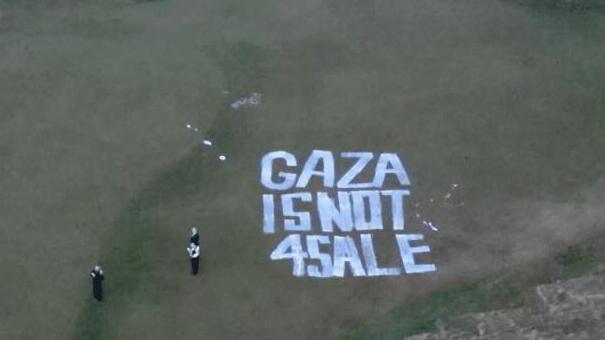 Pro-Palestinian graffiti spray-painted at Trump’s golf club