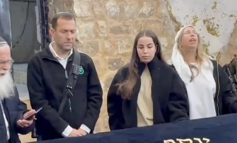 Former Israeli Soldier Agam Berger Storms Yousef’s Tomb in Occupied Nablus with Settlers