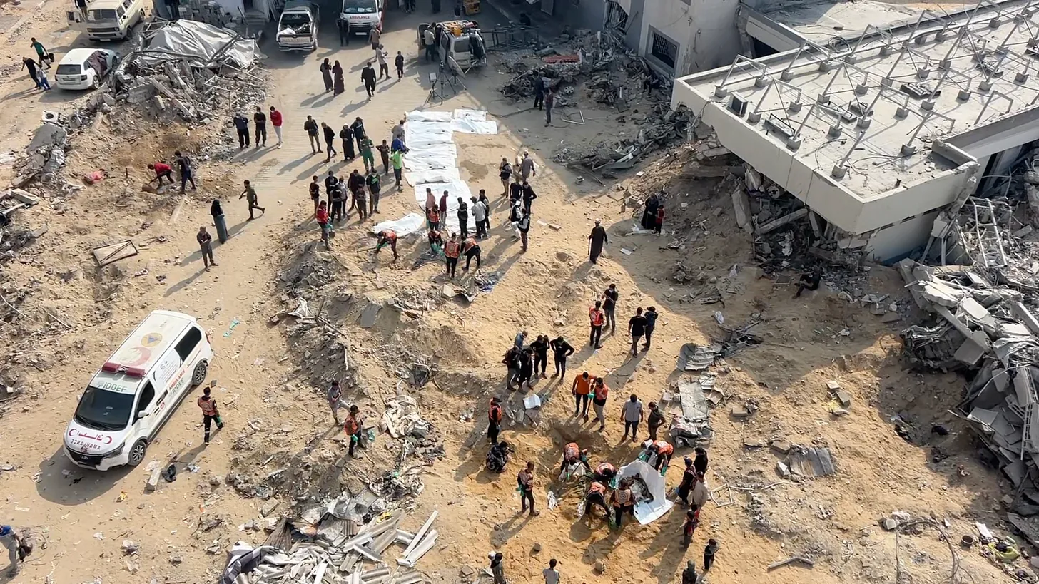 Rescue Teams in Gaza Dig Up 50+ Bodies Buried in Shallow Graves