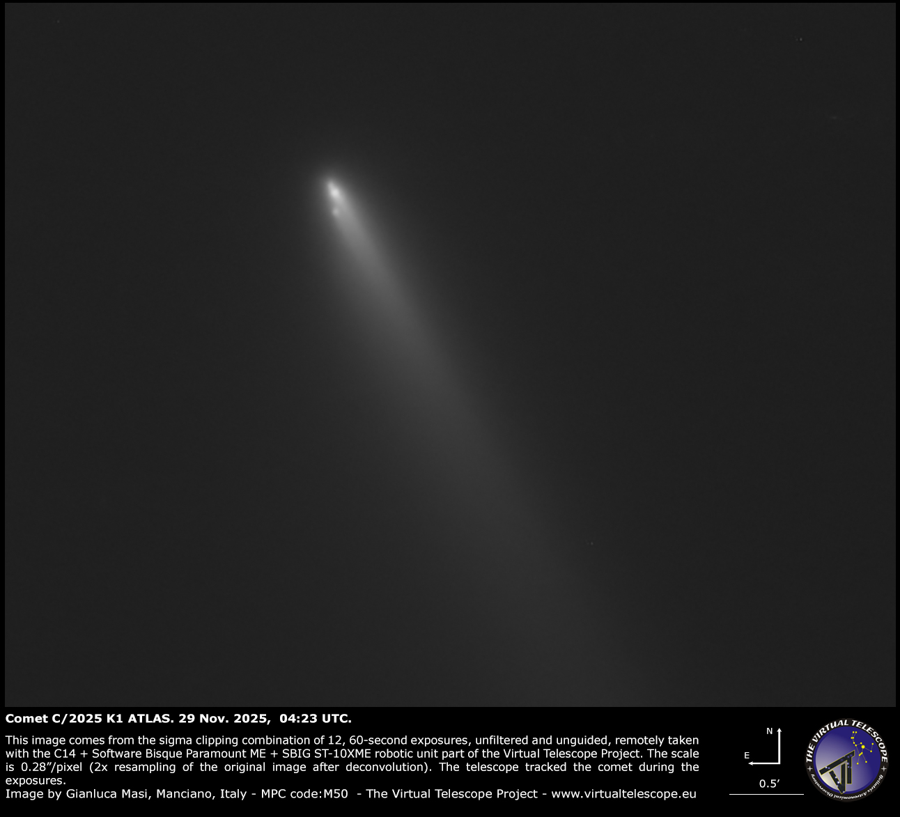 Comet C/2025 K1 ATLAS fragmentation: new piece(s) – 29 Nov. 2025. Comet C/2025 K1 ATLAS fragmentation: new piece(s) – 29 Nov. 2025.
