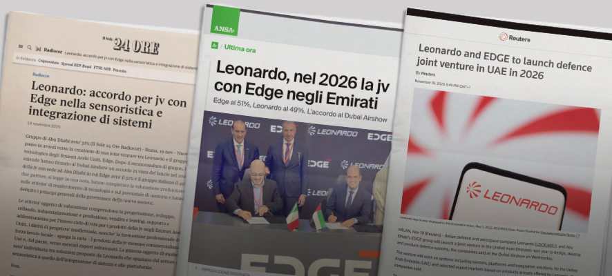 The agreement between Leonardo and EDGE Group covered by the media