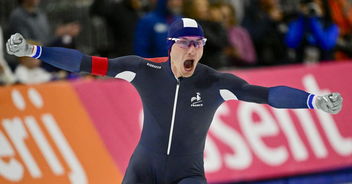 France’s Timothy Loubineaud smashes the men’s 5000m world record at the ISU Speed Skating World Cup in Salt Lake City