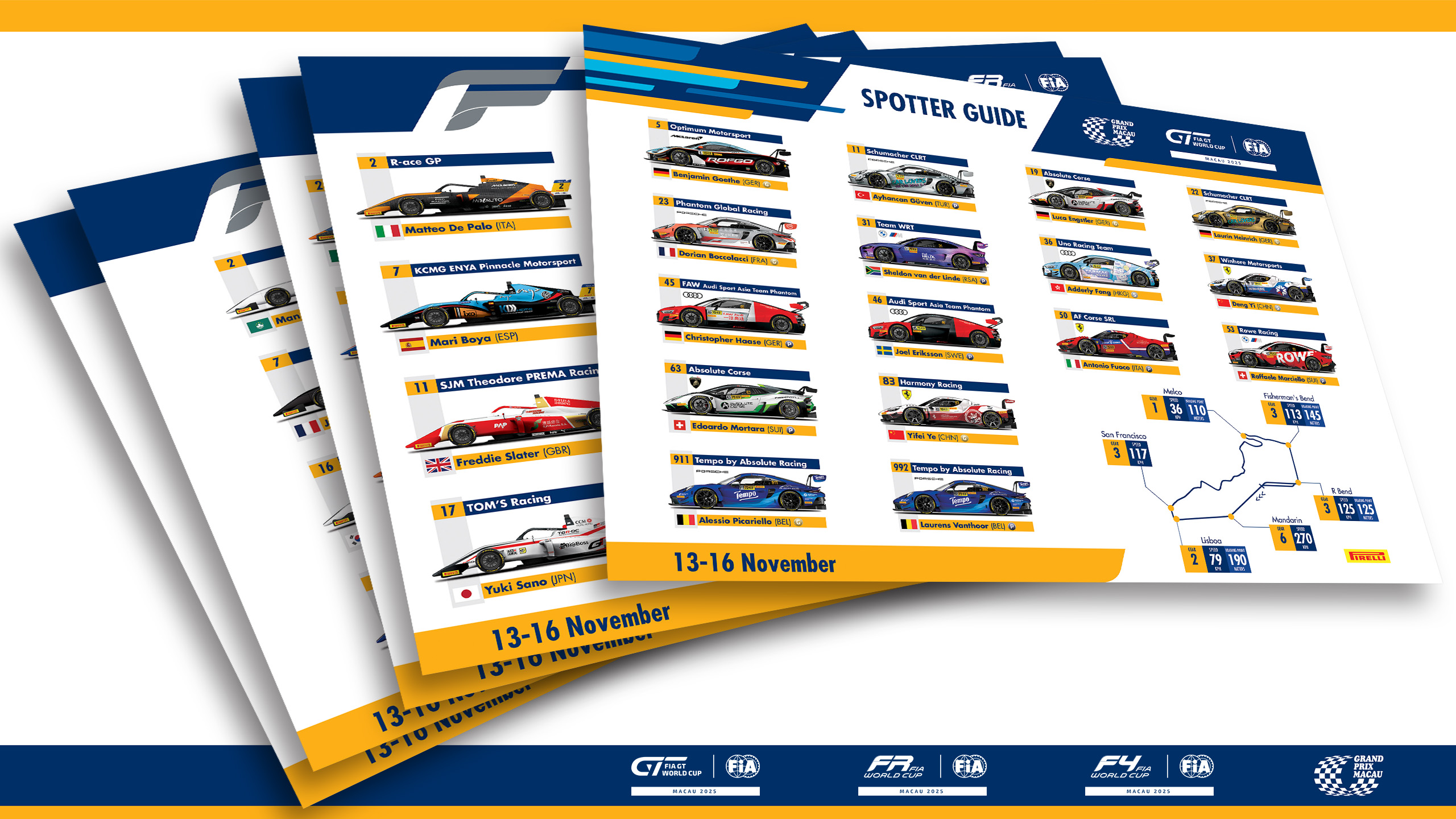 Watch the FIA World Cup action live and free from Macau – spotter guides now available