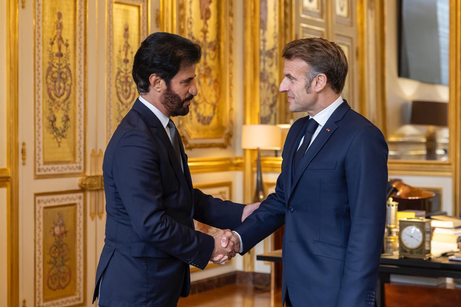 FIA President Mohammed Ben Sulayem Meets With French President Emmanuel Macron in Paris