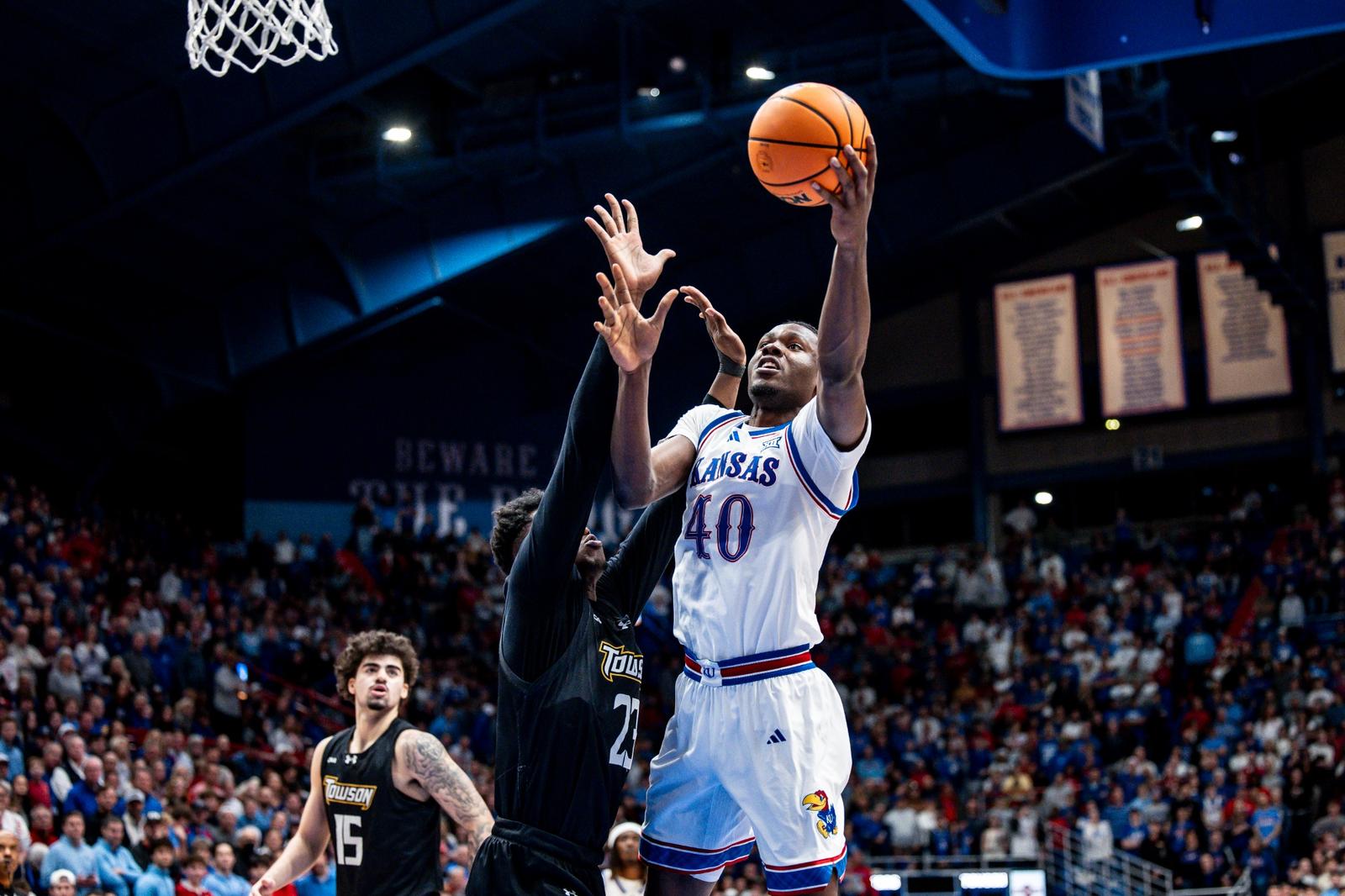 Flory Bidunga has 18 points and 10 rebounds as No. 17 Kansas beats Towson 73-49