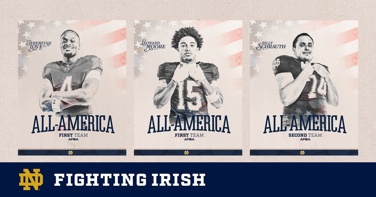 Love, Moore, Schrauth Selected as 2025 AFCA All-Americans
