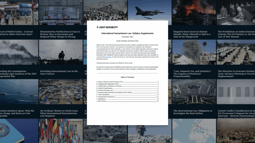 International Humanitarian Law: Syllabus Supplements