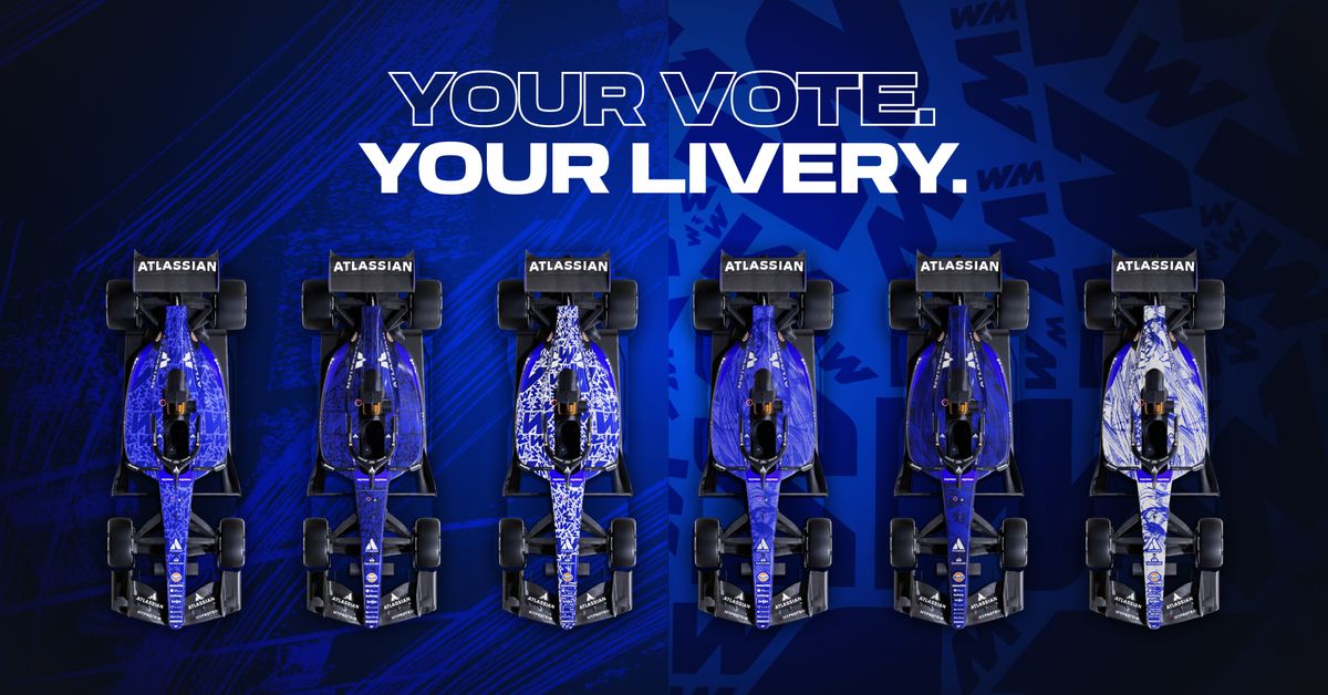 Fans to choose 2026 Atlassian Williams Racing testing livery in global vote Fans to choose 2026 Atlassian Williams Racing testing livery in global vote