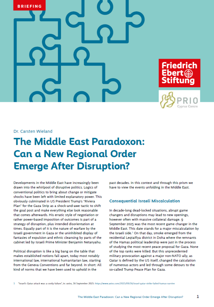 The Middle East Paradoxon : Can a new regional order emerge after disruption? – Peace Research Institute Oslo (PRIO)