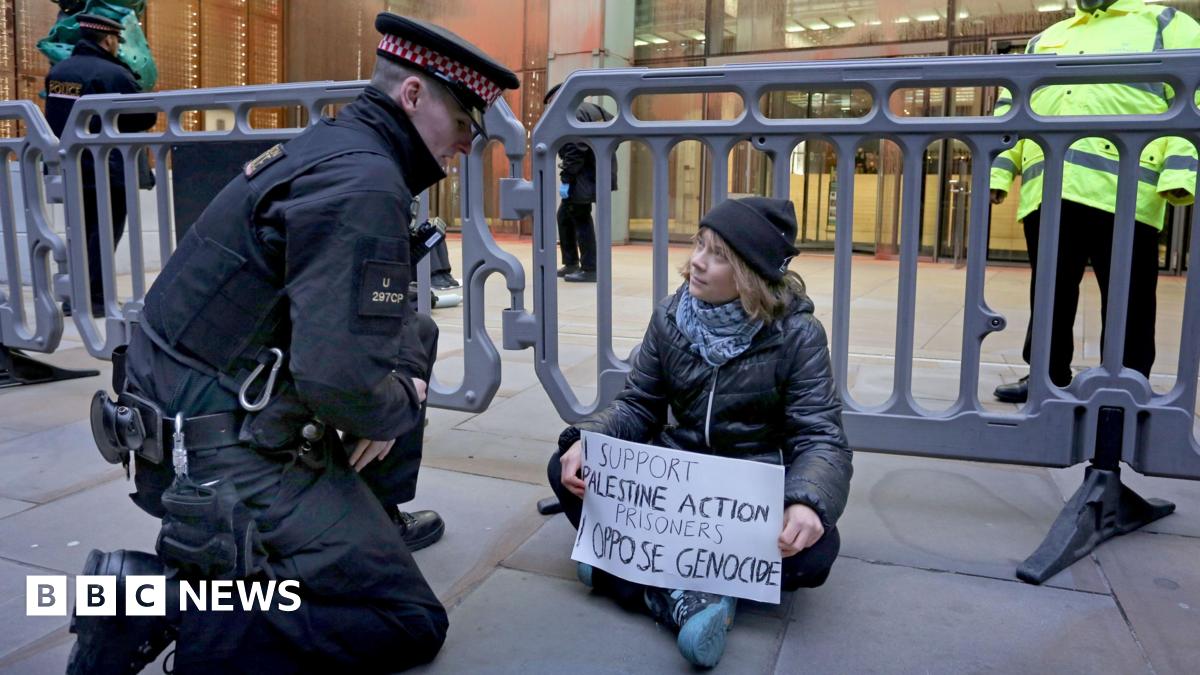Greta Thunberg arrested over Palestine Action placard Greta Thunberg arrested over Palestine Action placard