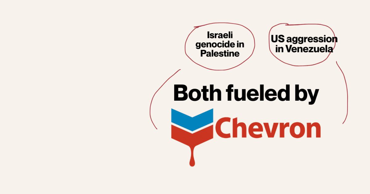 Israeli Genocide in Palestine, US Aggression in Venezuela – fueled by Chevron.