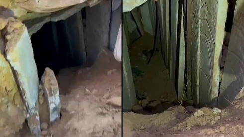 First footage of large Hamas tunnel exposed near Gaza border after heavy rains