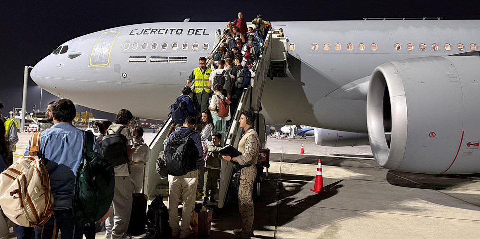Escape from Middle East warzone descends into chaos: Brits are left stranded as first government flight is grounded amid mass exodus of Westerners
