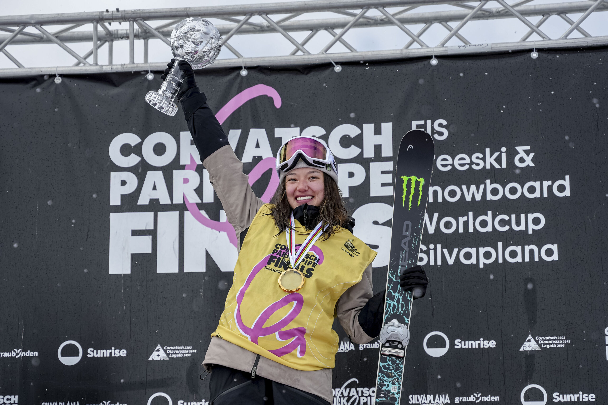Atkin wins Silvaplana Freeski Halfpipe World Cup to clinch Crystal Globe as Harrold claims maiden victory