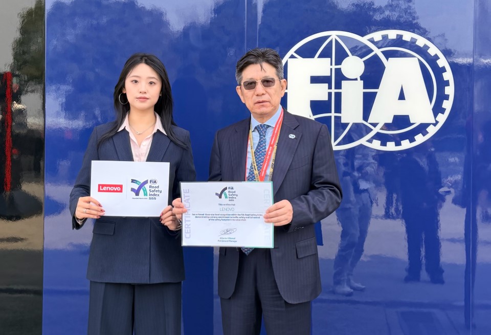 Lenovo becomes first Chinese company to receive FIA Road Safety Index 3-Star Rating